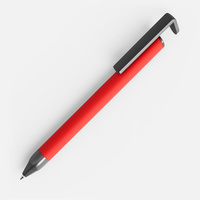 Ручка шариковая Standic Soft Touch с подставкой для телефона, красная