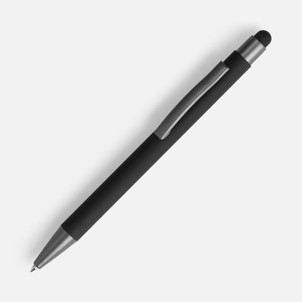 Ручка шариковая Atento Soft Touch со стилусом, черная